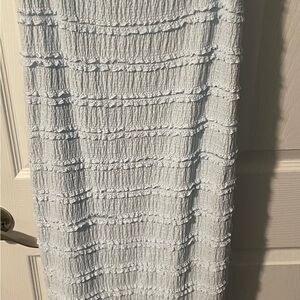 fab'rik Light Blue Textured Pencil Skirt